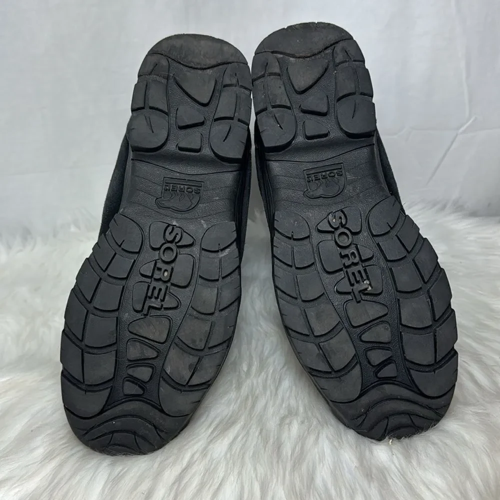 Sorel Waterfall Women’s Black Winter Boots Suede‎ Sz 10